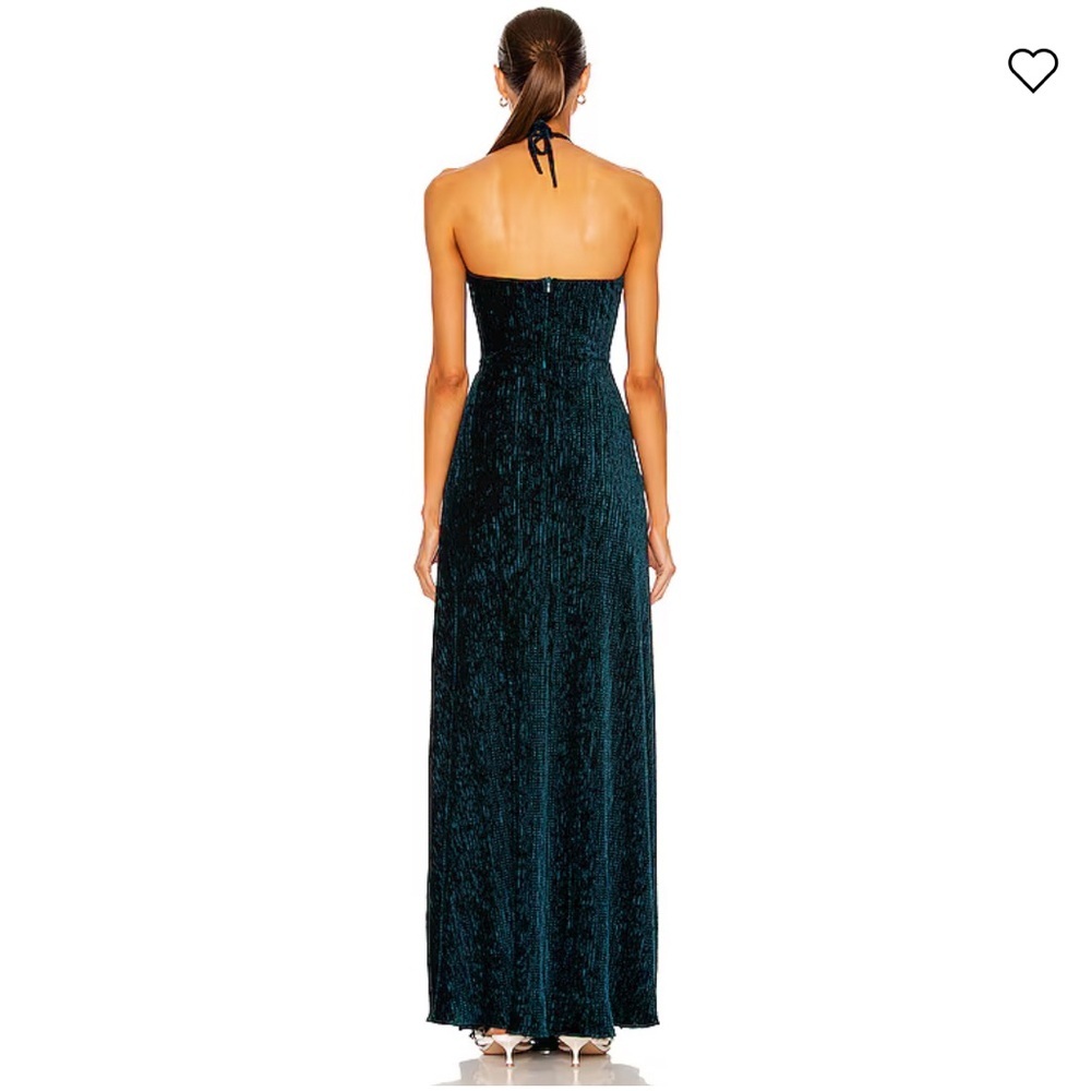 Brand New PatBO Textured Velvet Lace-Up Dress in Prussian Green Size 4 - Picture 7 of 16